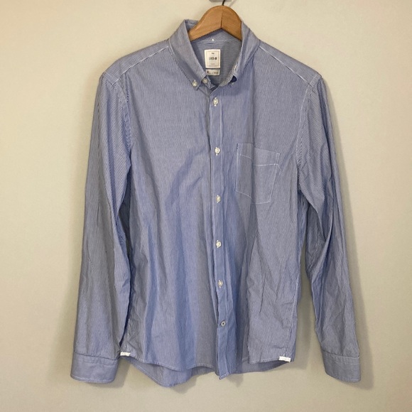 GAP Shirts Mens Blue And White Striped Dress Shirt Gap Livedin
